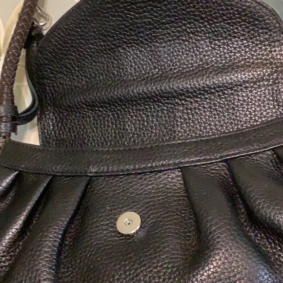 BRIGHTON small black shoulder bag brown croc trim - Picture 6 of 12